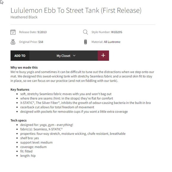 Lululemon Ebb to Street Tank sz 4 Black - Picture 8 of 8